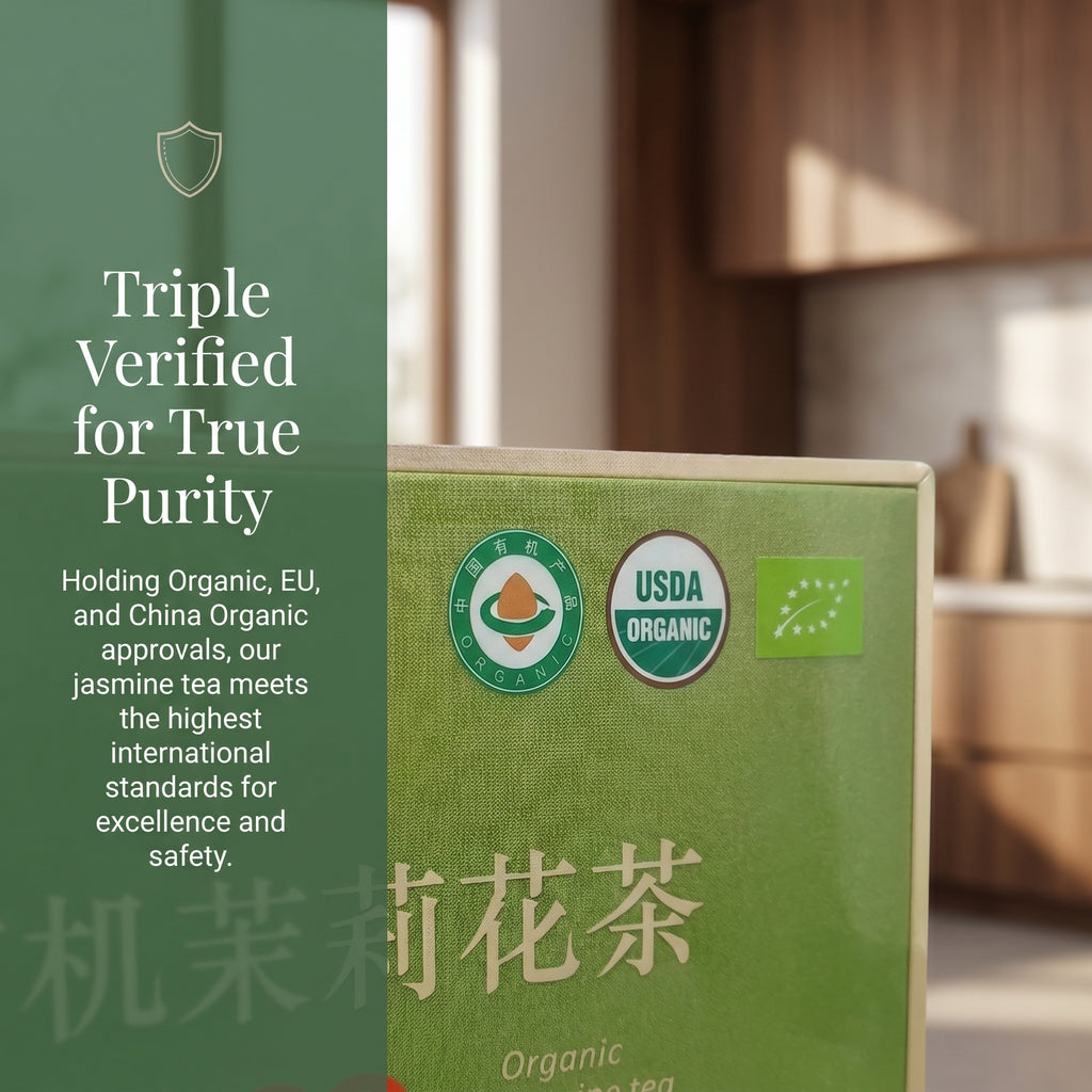 Organic Jasmine Dragon Pearl Tea - Triple Certified (USDA, EU, China) Longsheng Yuan 400g Gift Set